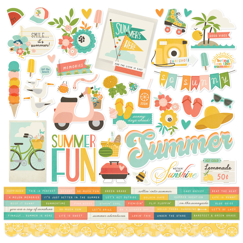 Simple Stories Summer Snapshots Paper + Sticker Bundle